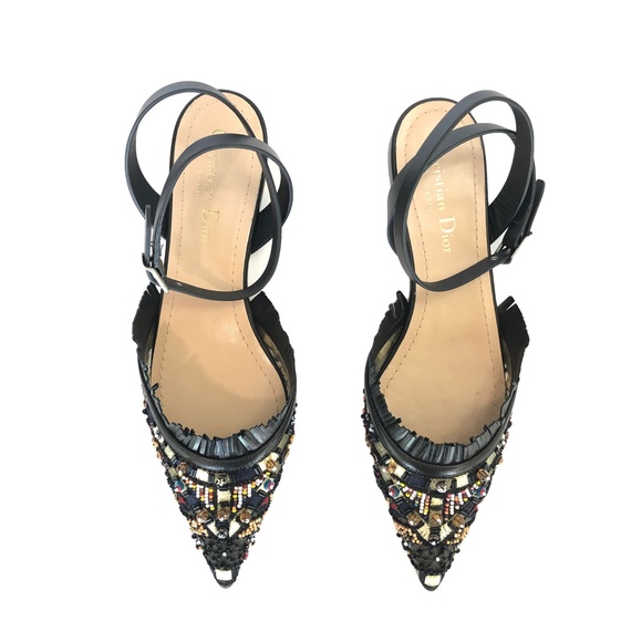 Dior Embroidered Pointed Toe Flats - Picture 10 of 11
